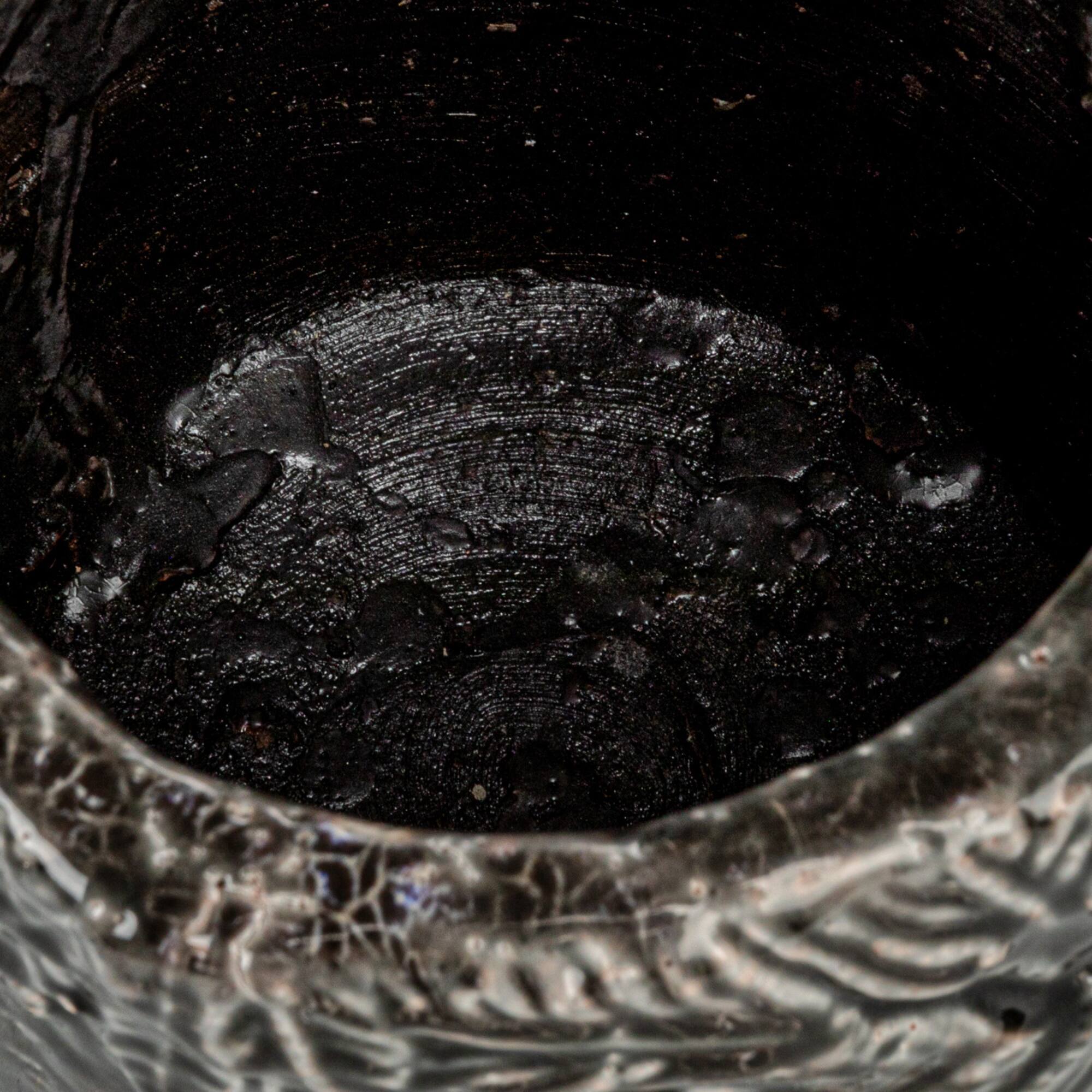 Hello Honey® 7" Gray Embossed Pattern Decorative Terra Cotta Planter